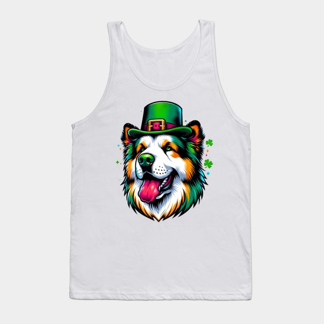 Central Asian Shepherd Dog Celebrates Saint Patrick's Day Tank Top by ArtRUs